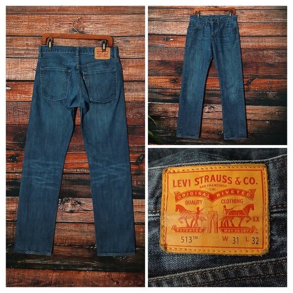Levi's Other - Levis Jeans Mens 31X31 513 Slim Straight Dark Blue Denim Low Stretch